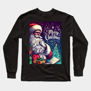 Captivating Christmas: Unleash Cheer with Unique Santa Claus Illustrations! Long Sleeve T-Shirt